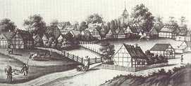Ansicht des Dorfes um 1790